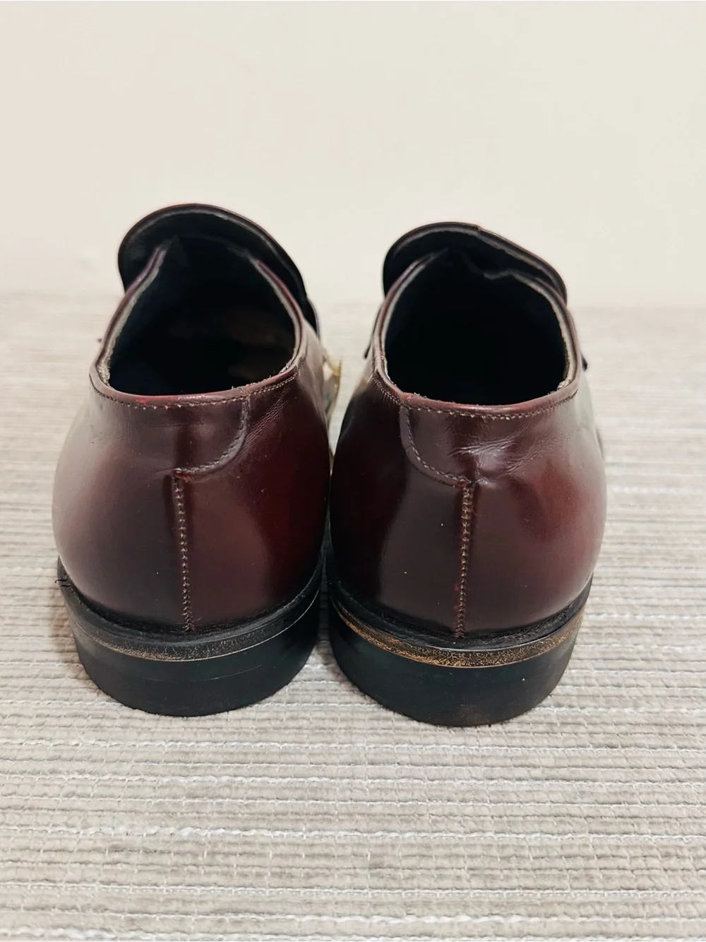 O'Sullivan Executive Imperials Shoes Mens 8,5Leather Loafer Slip On Burgundy USA